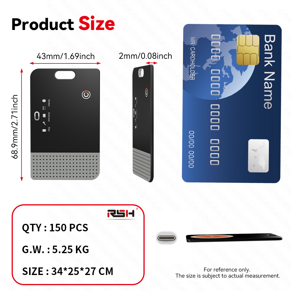 Ultra-thin Rechargeable Smart Card for Google Find Hub(RSH-Gcard08)