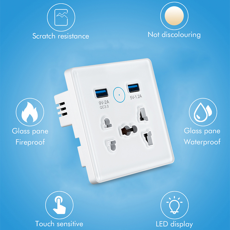 WiFi Smart Universal Wall Plug Socket with USB (RSH-SP213)