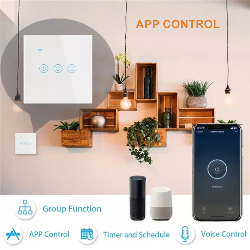 WiFi Smart EU Touch Glass Switch Panel 1-4 Gang(RSH-SP001-004-EU ...