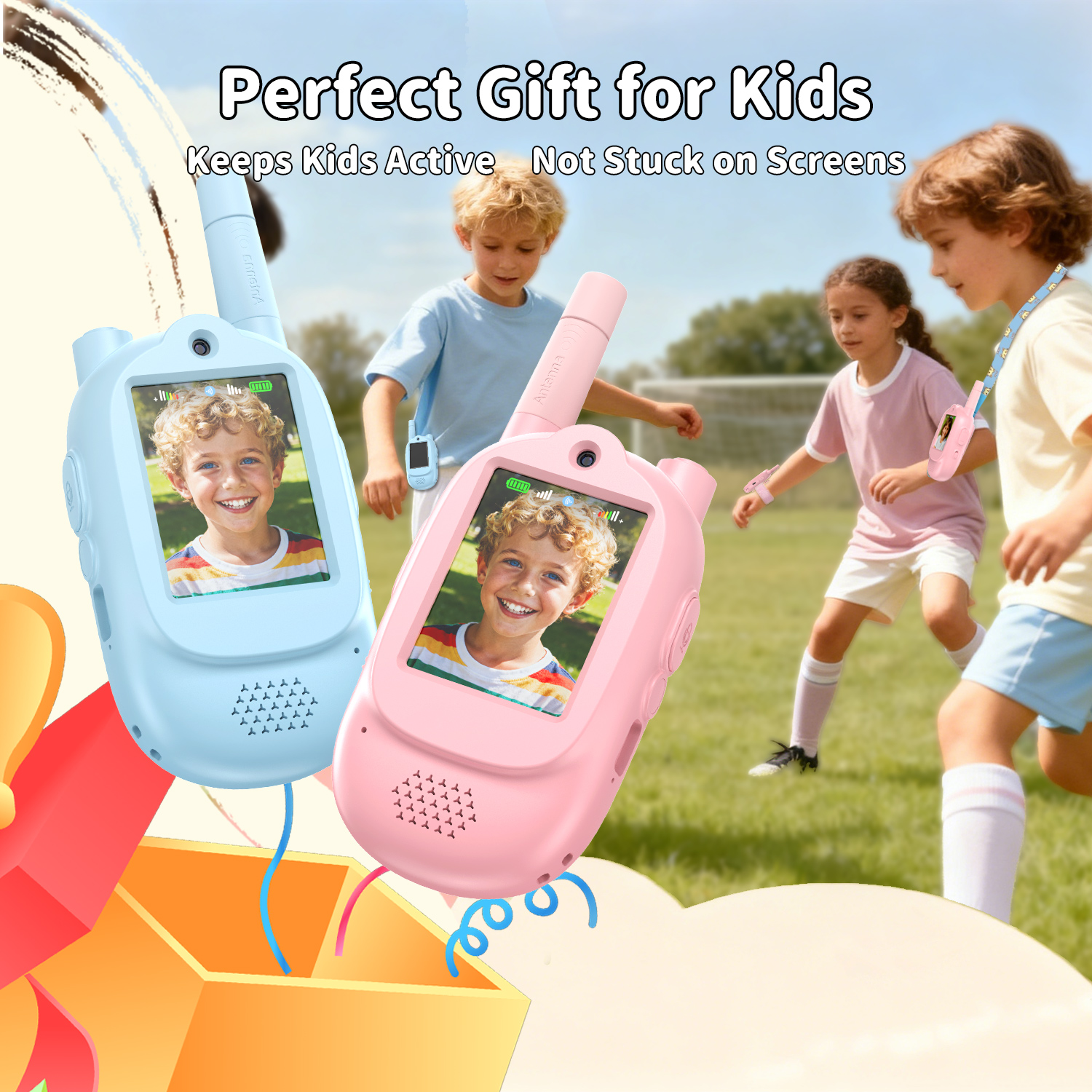 Kids Video Walkie Talkie with 1000mAh Battery 500m Barrier-Free Range (RSH-LM02)