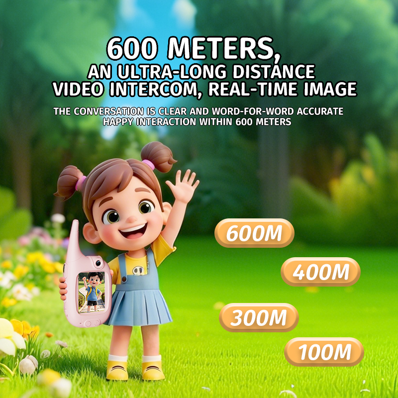 New Kids Video Walkie Talkie with 1000mAh Battery 500m Barrier-Free Range (RSH-LM06)
